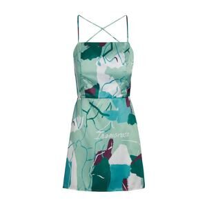 Inamorata Woman Varick Open Back Dress - M - Teal Figure